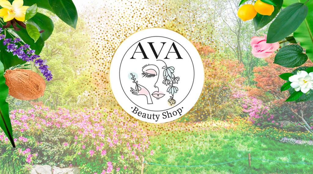 Logo AVA Beauty en la naturaleza