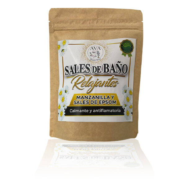Sales de baño relajantes de manzanilla
