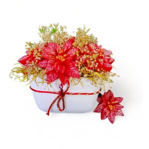 Arreglo floral de Nochebuenas Navideñas