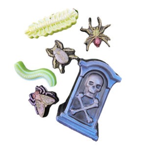 Docena de Set Halloween Tumbas e insectos